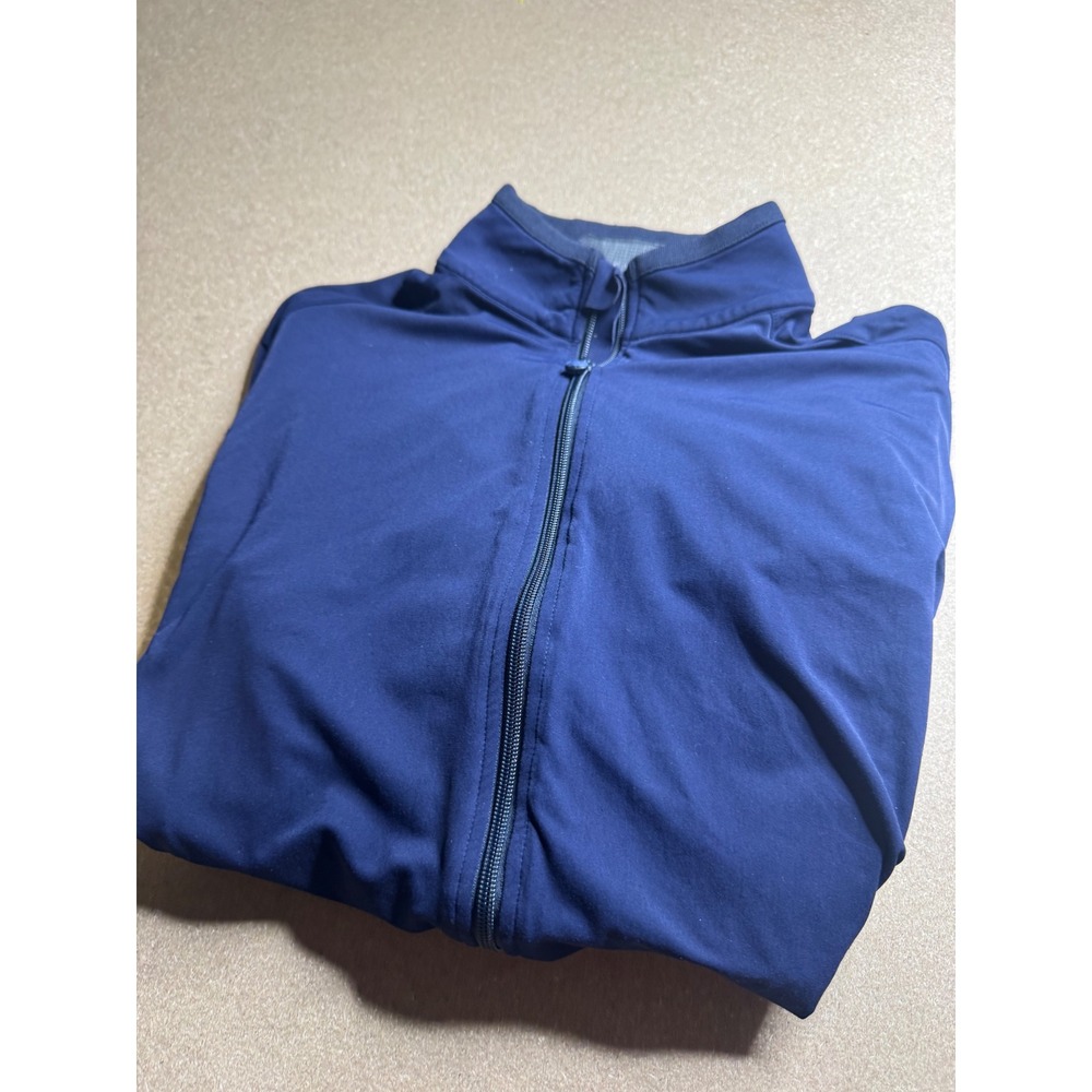 Greyson Youth on Course Navy Blue Full Zip Golf Jacket Mens Small Small Logo